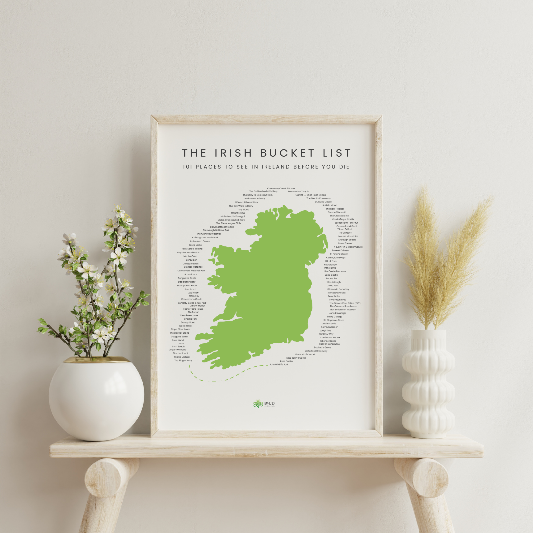 Irish Bucket List Map Print – 101 Places to See Before You Die