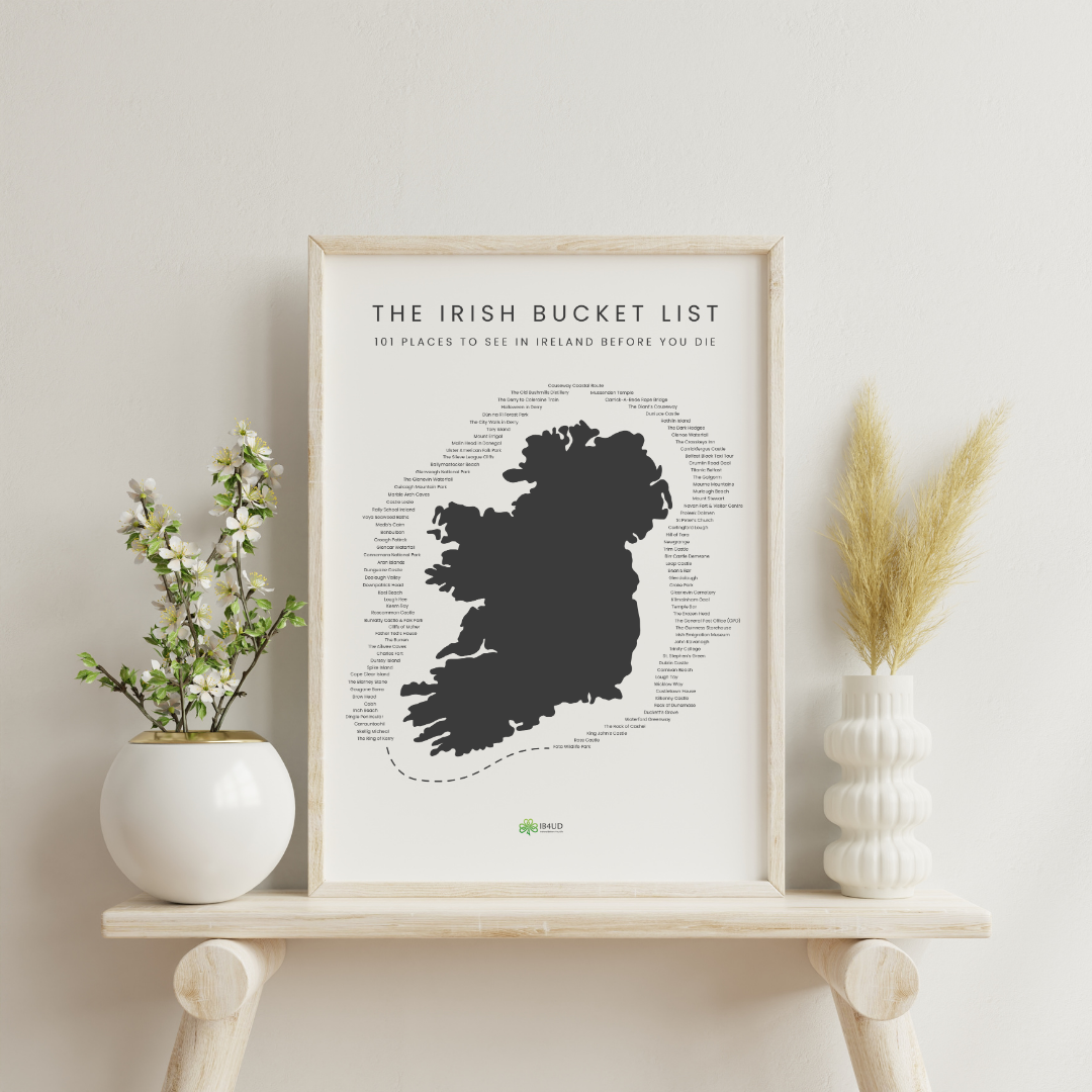 Irish Bucket List Map Print – 101 Places to See Before You Die