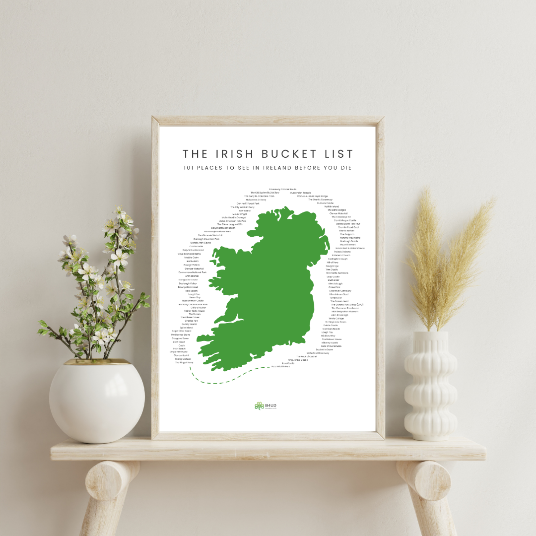 Irish Bucket List Map Print – 101 Places to See Before You Die
