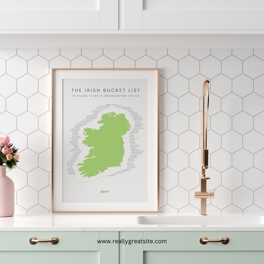 Irish Bucket List Map Print – 101 Places to See Before You Die