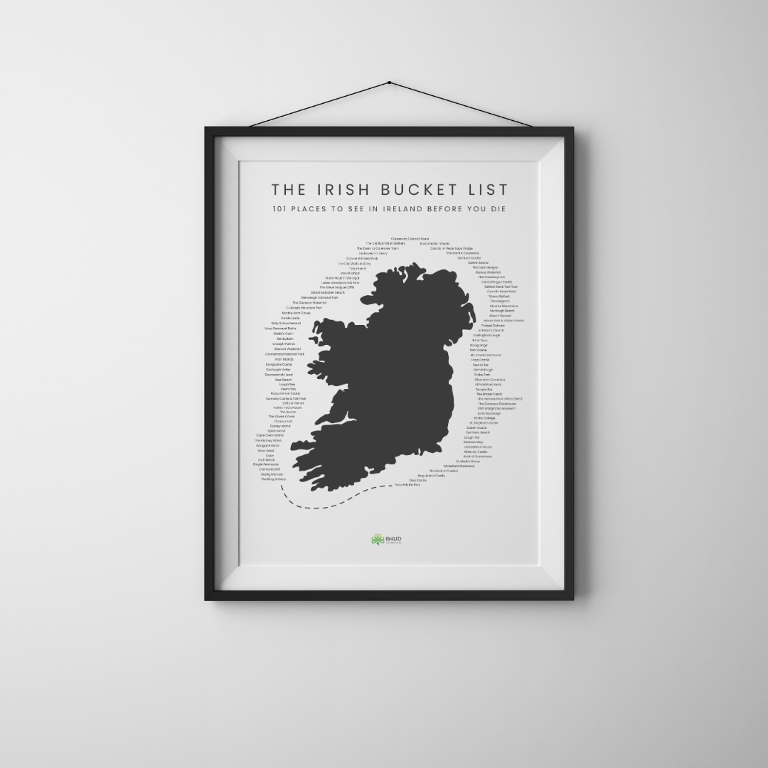 Irish Bucket List Map Print – 101 Places to See Before You Die