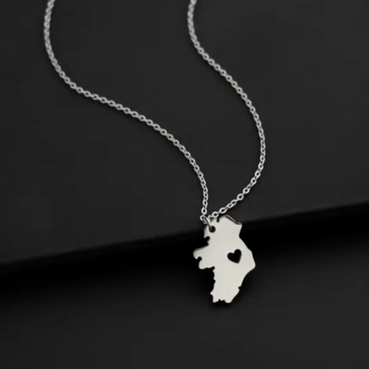 Heart of Ireland Map Necklace