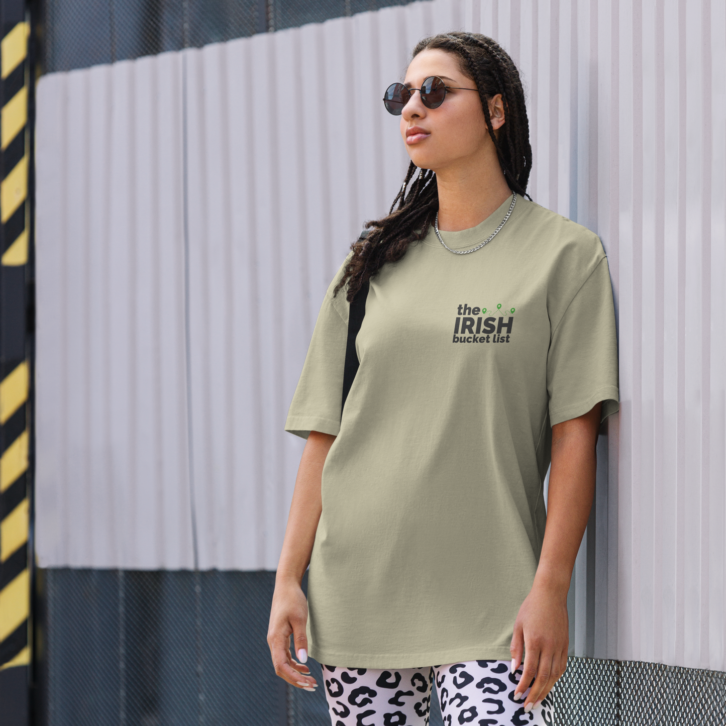 Irish Bucket List Checklist – Oversized Faded Unisex T-Shirt