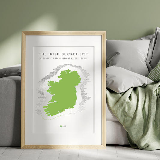 Irish Bucket List Map Print – 101 Places to See Before You Die
