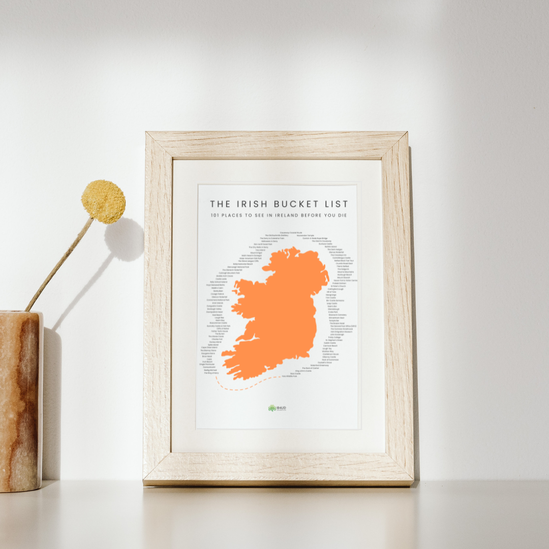 Irish Bucket List Map Print – 101 Places to See Before You Die