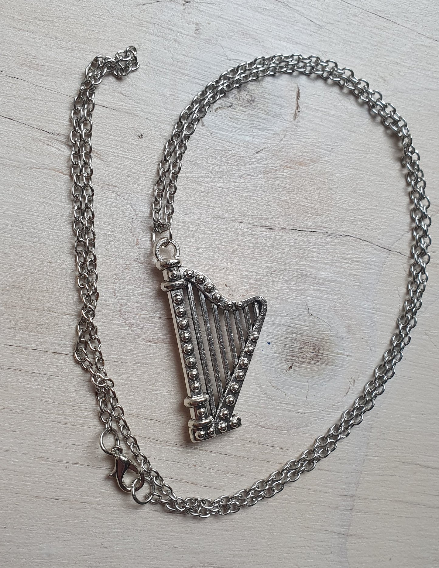 Irish Harp Pendant Necklace