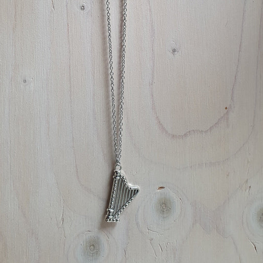 Irish Harp Pendant Necklace