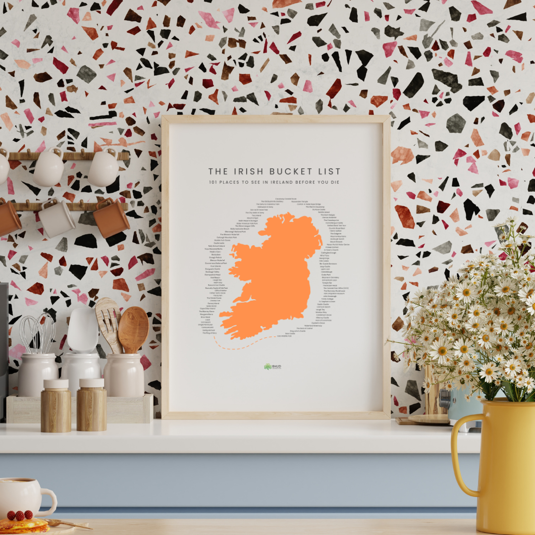 Irish Bucket List Map Print – 101 Places to See Before You Die