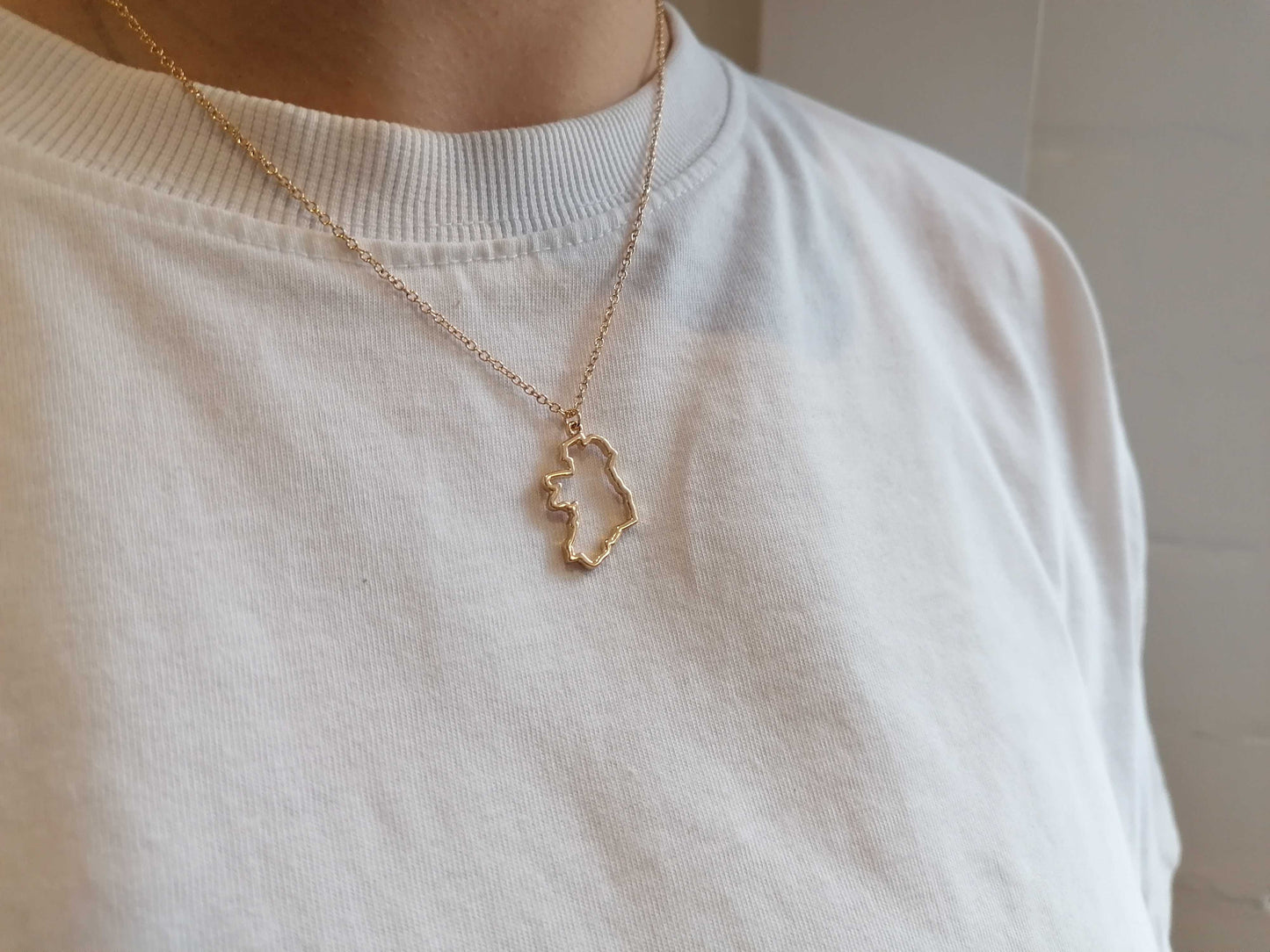 Map of Ireland Outline Pendant Necklace