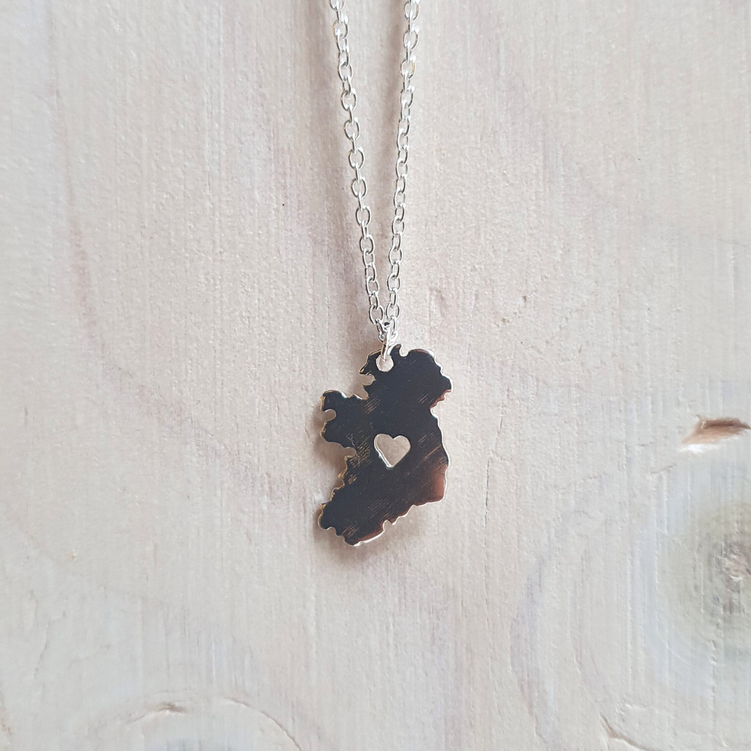 Heart of Ireland Map Necklace