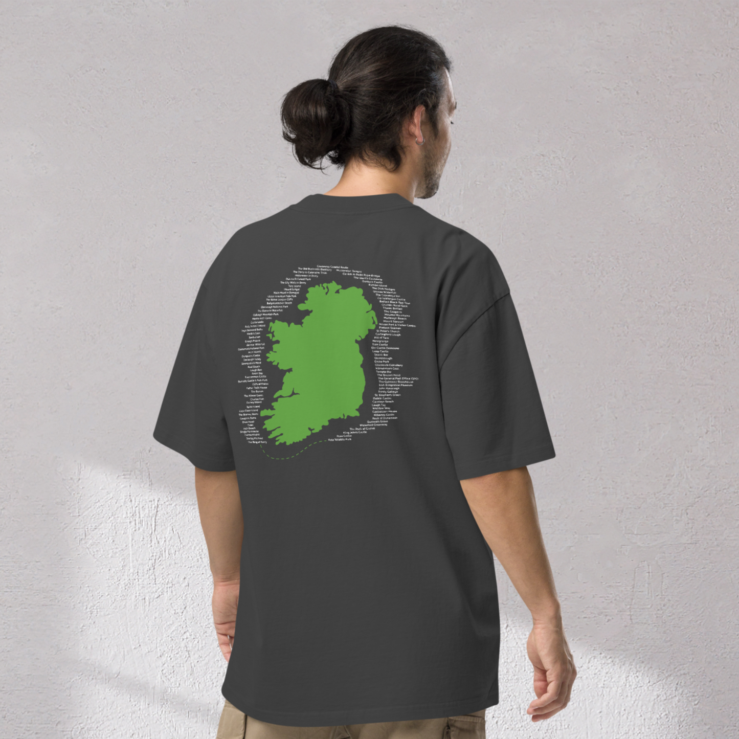 Irish Bucket List Map – Oversized Faded Unisex T-Shirt