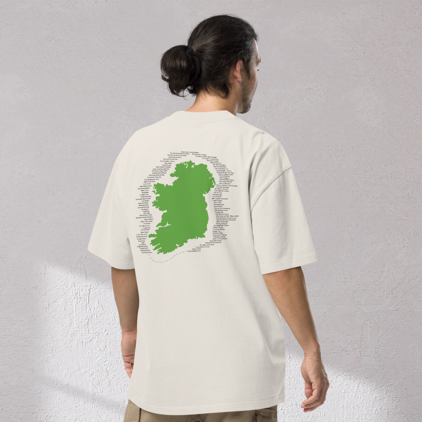 Irish Bucket List Map – Oversized Faded Unisex T-Shirt