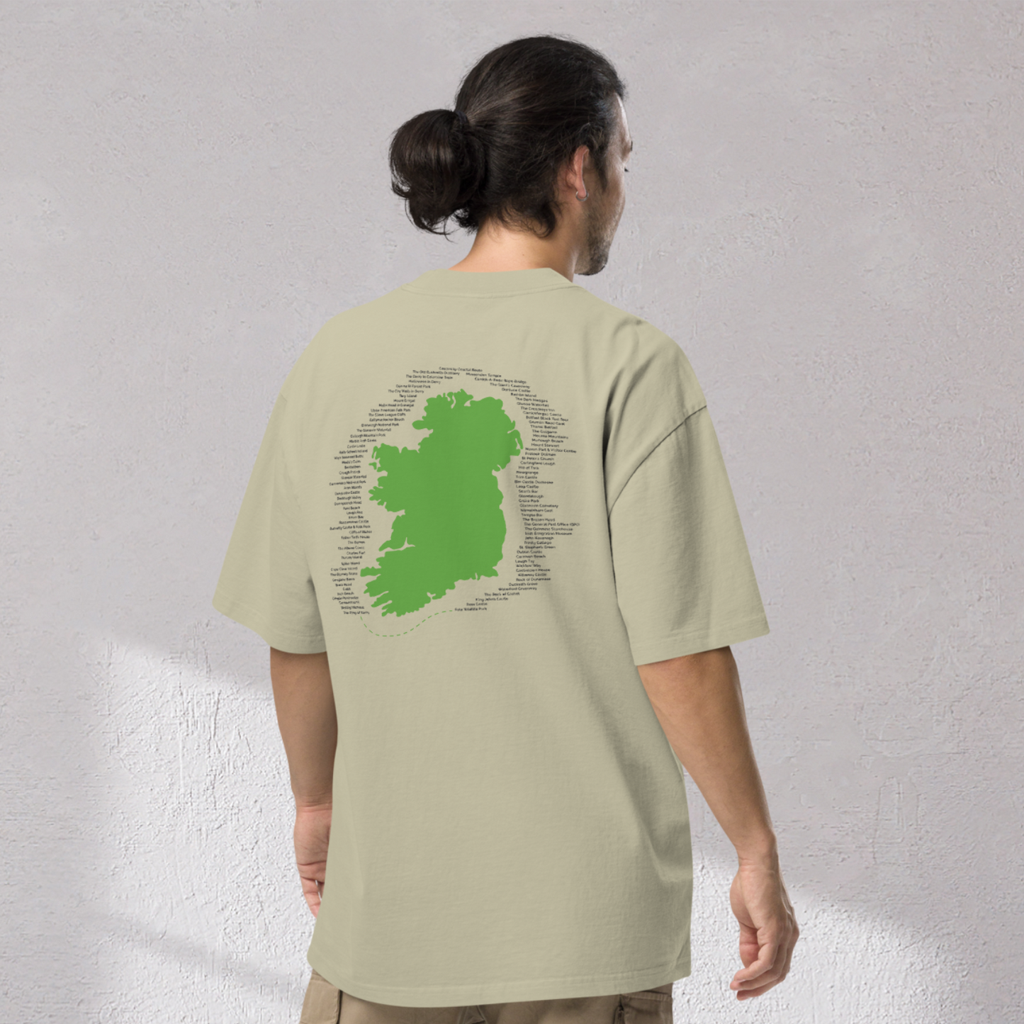 Irish Bucket List Map – Oversized Faded Unisex T-Shirt