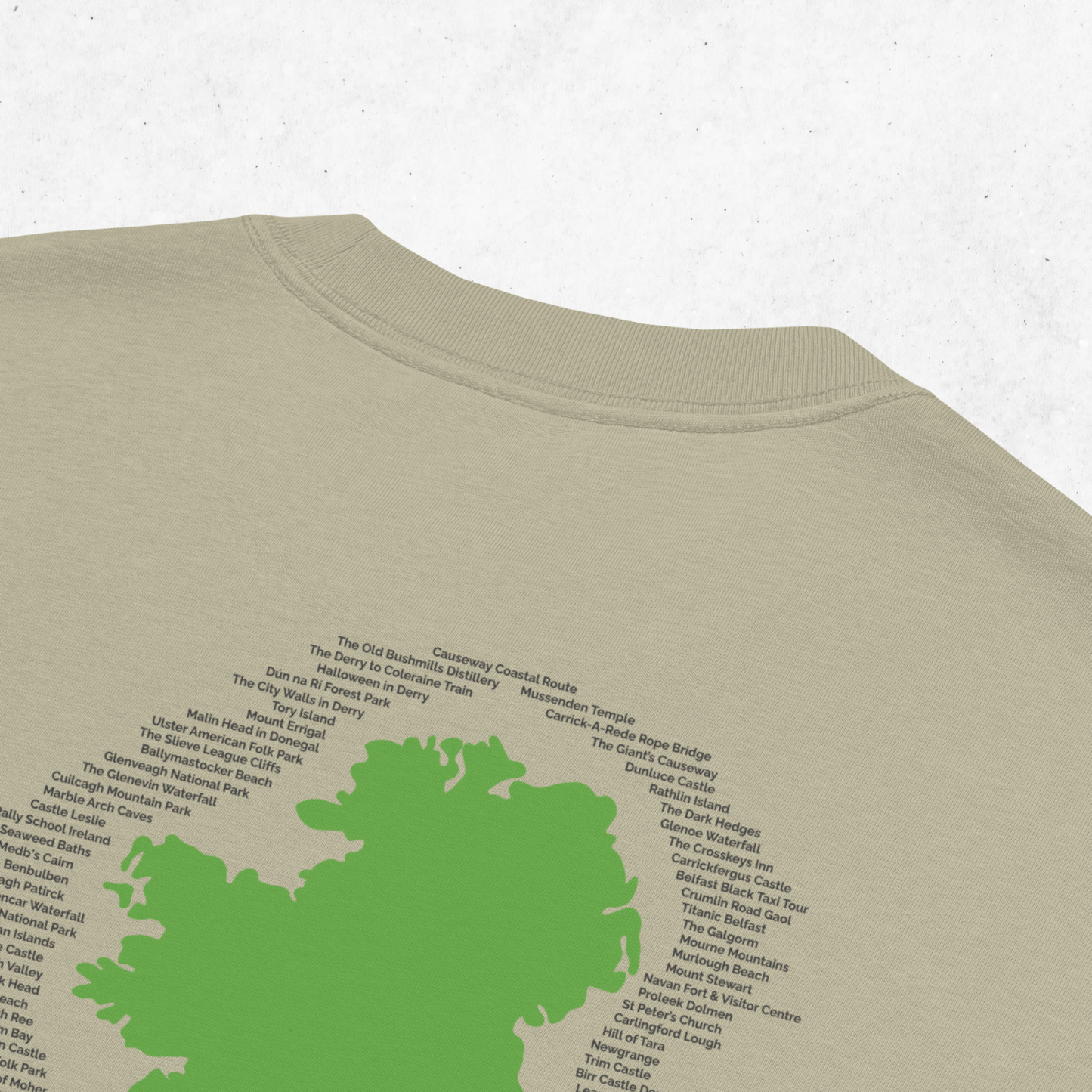 Irish Bucket List Map – Oversized Faded Unisex T-Shirt