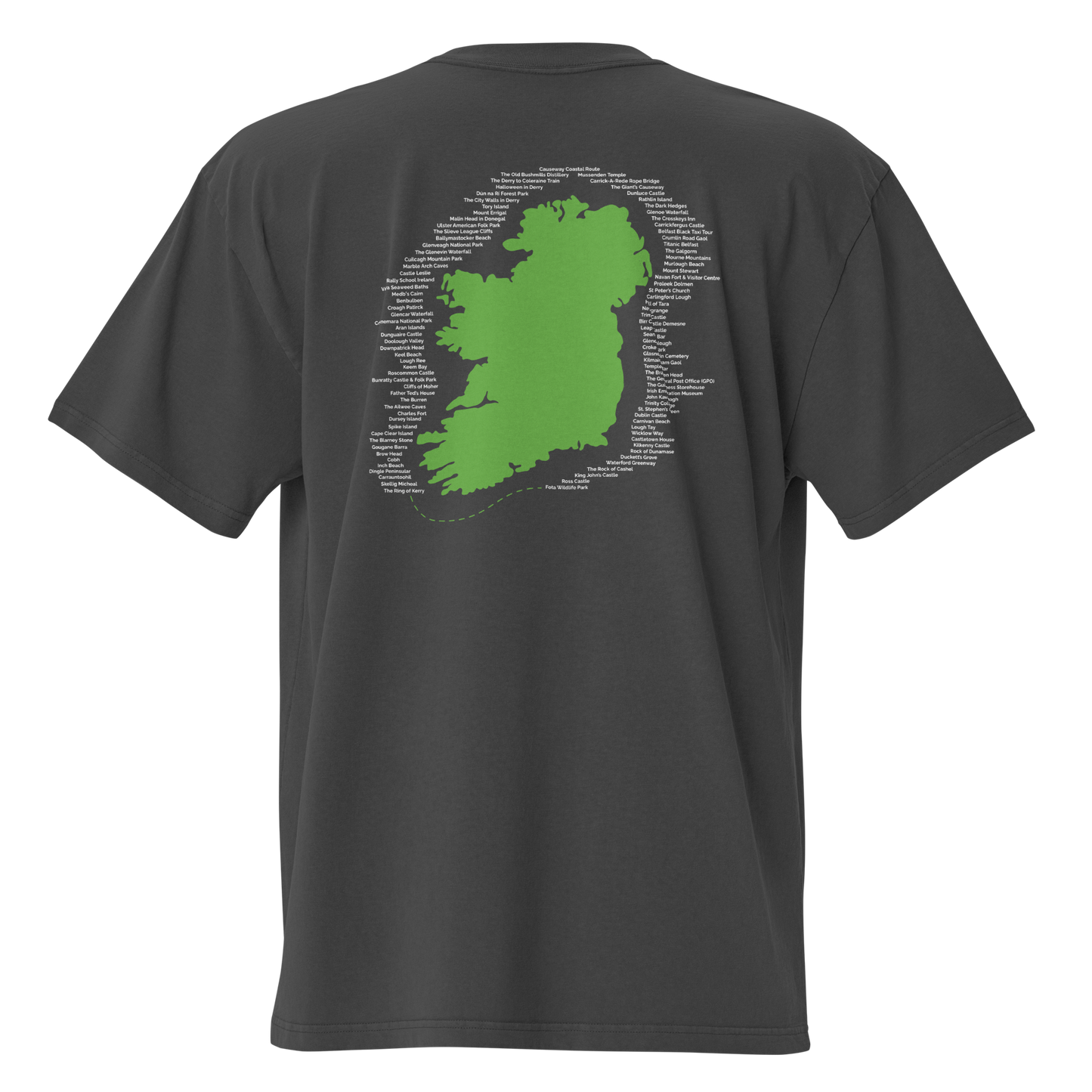 Irish Bucket List Map – Oversized Faded Unisex T-Shirt