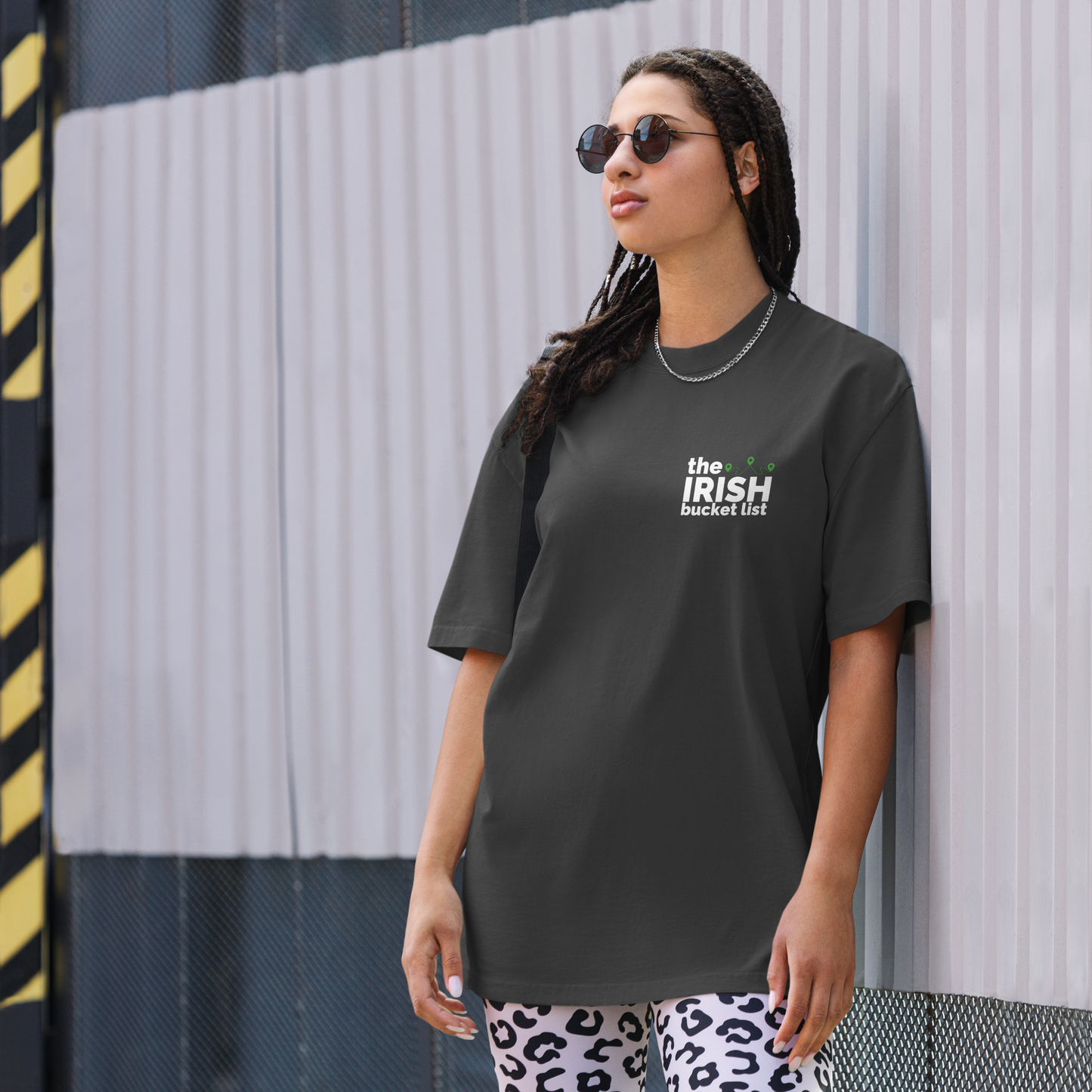 Irish Bucket List Map – Oversized Faded Unisex T-Shirt