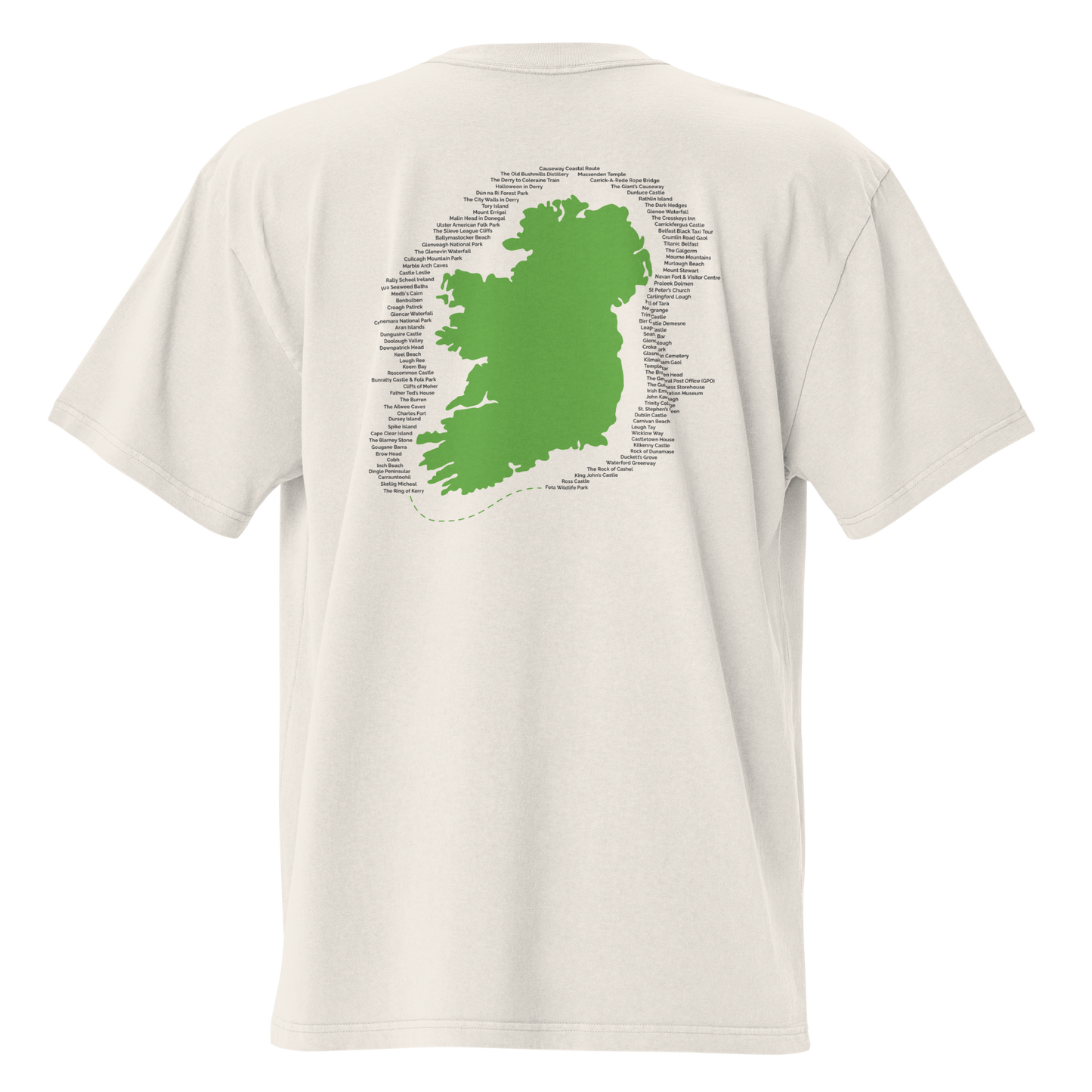 Irish Bucket List Map – Oversized Faded Unisex T-Shirt