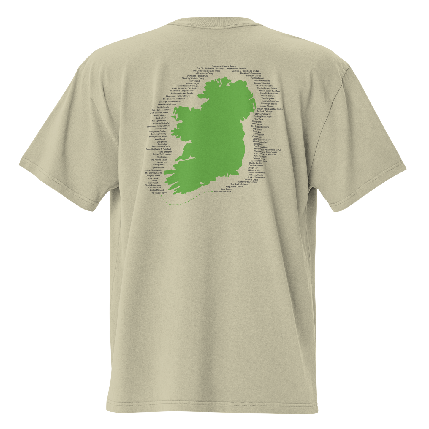Irish Bucket List Map – Oversized Faded Unisex T-Shirt