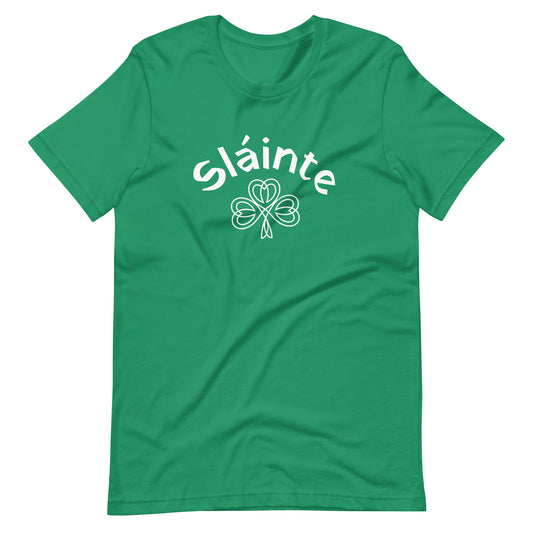 Sláinte White Shamrock Unisex T-shirt