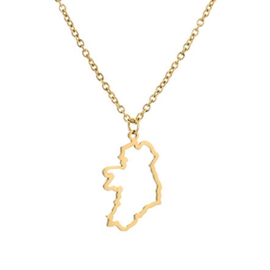 Map of Ireland Outline Pendant Necklace
